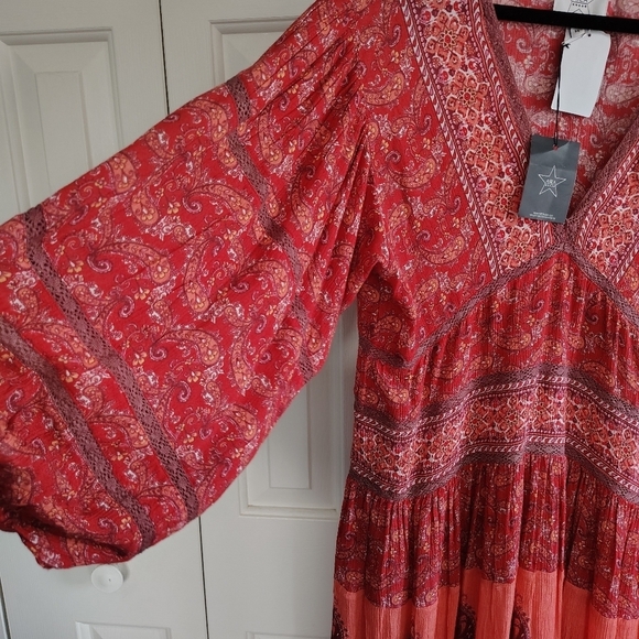 Area Stars His Mix Print Long Sleeve Dress M - Picture 7 of 15